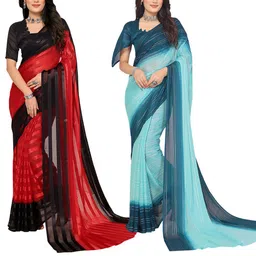 Moda Rapido Set of 2 Striped Satin Saree-picture-28
