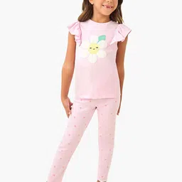 Juniors by Babyshop Girls Printed Pure Cotton T-shirt and Pyjamas Night suit-image-16