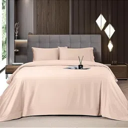 MUSH Peach-Coloured 400 TC Bamboo King Bedsheet with 2 Pillow Covers-picture-19