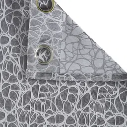 HOSTA HOMES Grey & White Geometric Window Curtain image 5