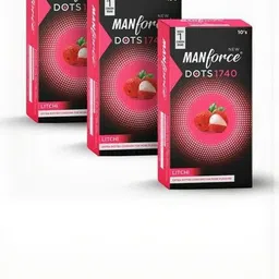 Manforce Set Of 3 Litchi Flavored 1740 Dotted Thin Condoms - 30 Sheets-picture-15
