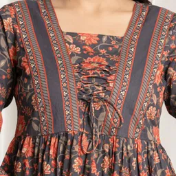 SANGAKURTI Floral Print Cotton Peplum Top image 3