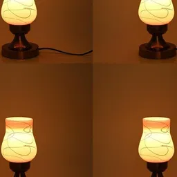 1ST TIME White Glass Printed Energy Efficient Table Lamp-picture-39
