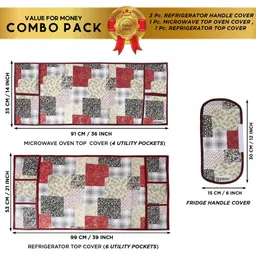 E-Retailer 5-Pcs Beige & Grey Printed Appliance covers image 3