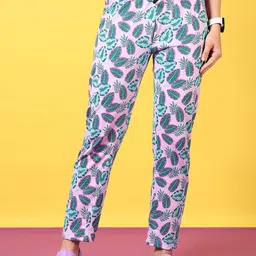 V-Mart Women Printed Mid-Rise Cotton Regular Trousers-image-86