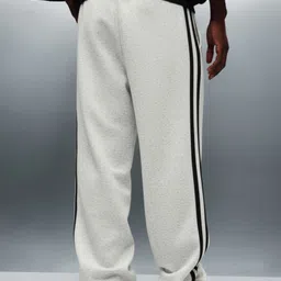 dockstreet Men Striped White Track Pants image 3