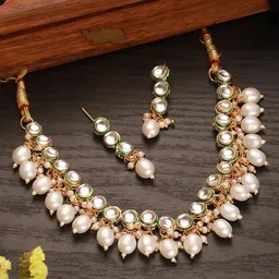 Jazz And Sizzle Gold-Plated Kundan Studded & Beaded Jewellery Set-picture-33