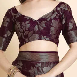 RATAN Floral Zari Poly Georgette Saree image 3