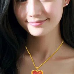 Utkarsh Gold-Plated Heart Shaped Pendants with Chains image 4