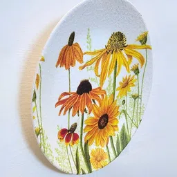 Akira Furnishings Bright Colorful Flowers Design Wall Plate image 3
