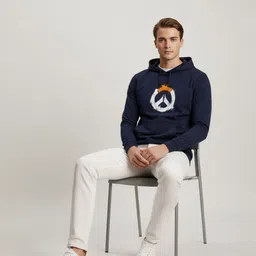 Moda Rapido Men Printed Hooded Pullover Sweatshirt image 2