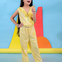 Stuffie Land Girls Self Design Jumpsuit image 5