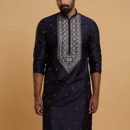 twamev Men Woven Design Ethnic Kurta with Pyjama image 2