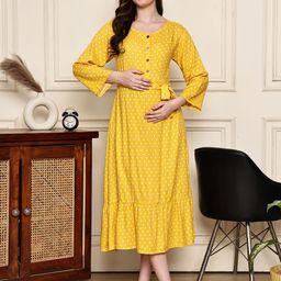 COLOR STUDIO Polka Dot Print Maternity Fit & Flare Midi Dress-picture-23