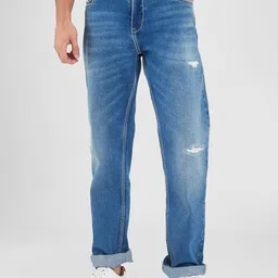 SPYKAR Men Relaxed Fit Highly Distressed Light Fade Stretchable Jeans-picture-31