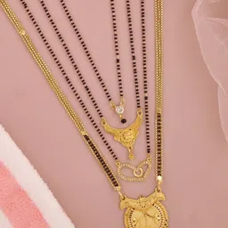 Bhanu diam Gold-Plated Brass Mangalsutra-picture-33