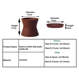 LASAKI Brown Ceramic Planter With Plate image 2