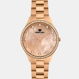 MONT NEO Women Embellished Round Dial & Bracelet Style Straps Analogue Watch 4509B-M3307-image-76