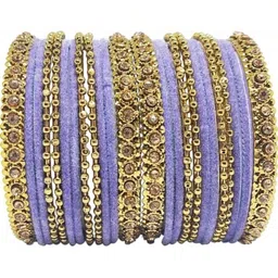 poshing Set 24 Of Purple Glass Artificial Stones Bangle-image-18