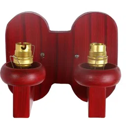 1ST TIME Green & Green Textured Wood Frustum Shaped Wall Lamp image 2