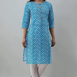 Cloth Bites Women Striped Printed Cotton Kurta image 2