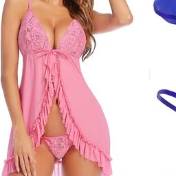 GuSo Shopee Women Pink Nylon Baby Dolls-picture-35