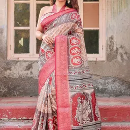 MAHARANI COUTURE Ethnic Motifs Pure Silk Jamdani Saree image 4