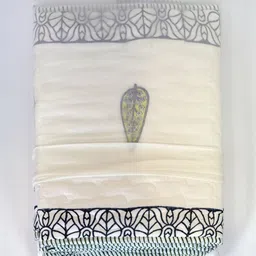 The Jaipur Wala Green & White 3 Pieces Printed Cotton Double Superking Bed Covers image 5