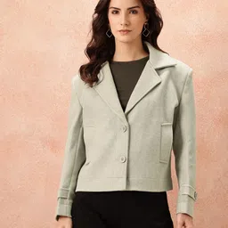 all about you Notched Lapel Collar Single-Breasted Flannel Overcoat image 5