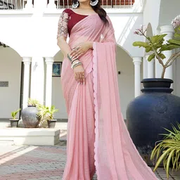 K 5 Fashion Pure Chiffon Saree-image-45