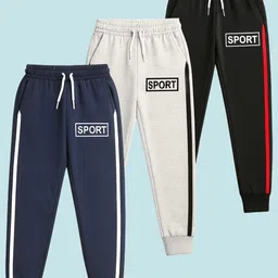YK Boys Pack Of 3 Printed Mid-Rise Joggers-picture-54
