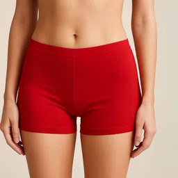 UllasPemium Women Pack of 2 Solid Mid-Rise Cotton Blend Boy Shorts image 2