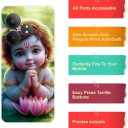 mobifly Back Cover for Realme GT 6T 5G, Baby, Krishna, Cute, Bal, Gopal, 584 image 3