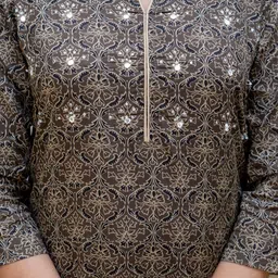 Kohsh Women Ethnic Motifs Printed Cotton Kurta with Palazzos & Dupatta image 2