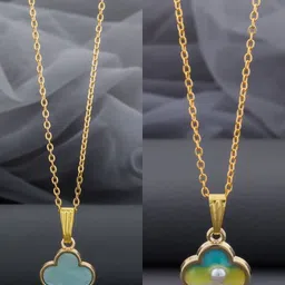 Birado Jewellery Set Of 2 Stainless Steel Gold-Plated Artificial Beaded Enamelled Necklace-picture-24