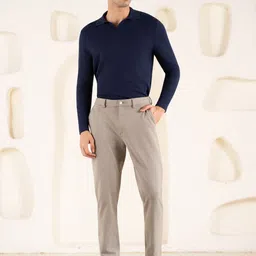 The Pant Project Power Stretch Men Smart Slim Fit Houndstooth Textured Non Iron Trousers image 3