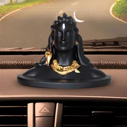 Rare Planet Black & Gold-Toned Adiyogi Shiva Religious Idol Showpiece-image-73