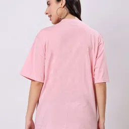 TQH Women Printed Drop-Shoulder Sleeves Pockets T-shirt image 2