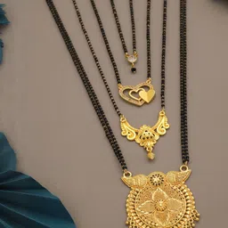 Bhanu diam Gold-Plated Brass Mangalsutra-picture-13
