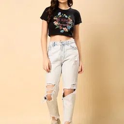 Moda Rapido Print Cotton Crop Top image 2