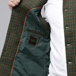 ColorPlus Checked Textured Mandarin Collar Nehru Jacket image 5