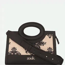 alt by zouk ZOUK Mughal Ethnic Motifs Printed Jute Structured Sling Bag-picture-52