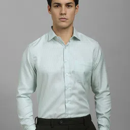 Louis Philippe Men Slim Fit Spread Collar Vertical Striped Cotton Formal Shirt-picture-16