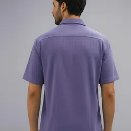 r.code by the roadster life co. R.Code by The Roadster Lifestyle Co. Men Standard Fit Textured Spread Collar Casual Shirt image 2