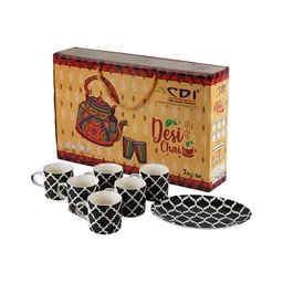 CDI Black & White Ethnic Motifs Printed Ceramic Glossy Mugs Set of Cups and Mugs image 5