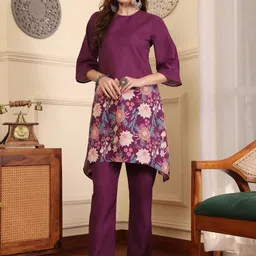 ADORNIA Women Printed Regular Pure Cotton Kurta with Trousers-picture-18