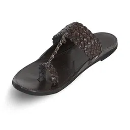 DFR Men Brown Synthetic Leather Comfort Sandals image 4