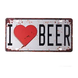 eazy wagon Red & Black I Love Beer Printed Wall HangingDecor image 2
