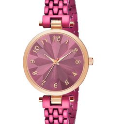 CSAMON Women Dial & Stainless Steel Textured Straps Analogue Watch NK 321RG Maroon-picture-25