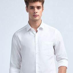 Arrow Men Solid Spread Collar Pure Cotton Formal Shirt-picture-29